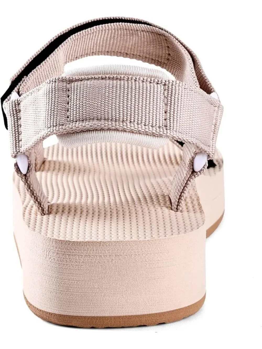 Women's Cream Hiking Sandals with-Arch-Support Webbing-Outdoor Beach Water